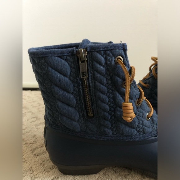 Sperry Saltwater Rope Embossed Duck Boots Size 9 - Picture 7 of 11